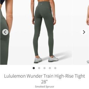 Lululemon wunder train HR smoked spruce green size 6